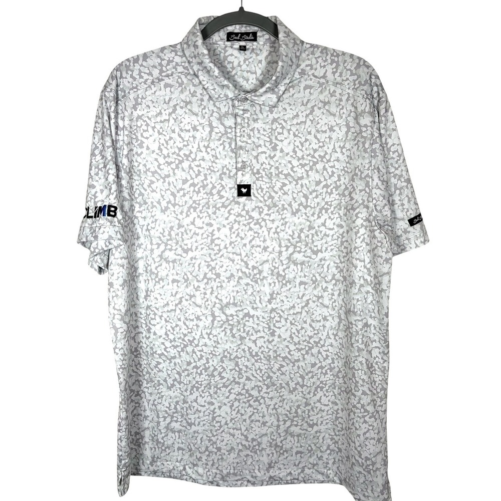 Bad Birdie Core Perfomance Polo Mens XL Salt Shaker Short Sleeve CLIMB Logo